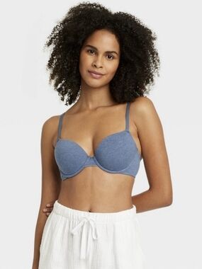 NEW Auden Heathered Blue T-Shirt Bra